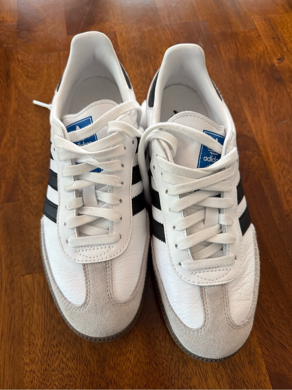 adidas White & Black Samba Leather Sneakers - Picture 2 of 4